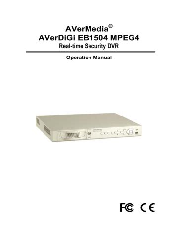 AVerMedia Technologies EB1504 MPEG4 Manual pdf
